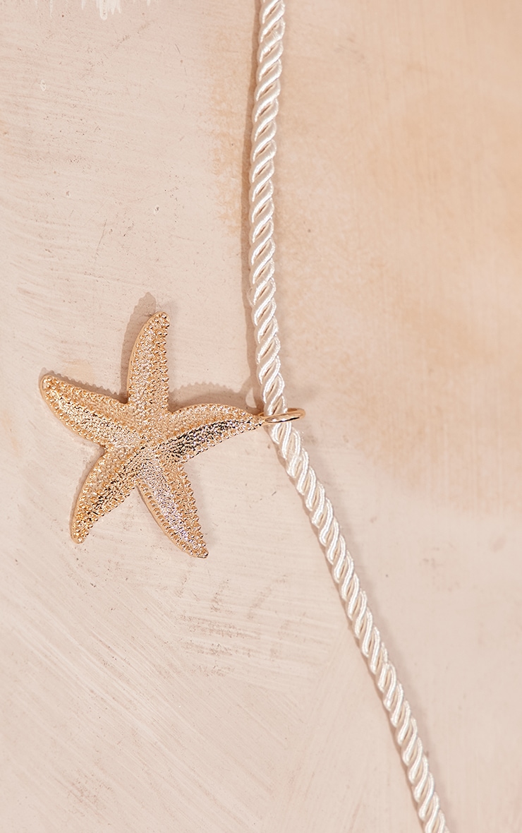 Gold Rope Twist Starfish Statement Necklace image 3