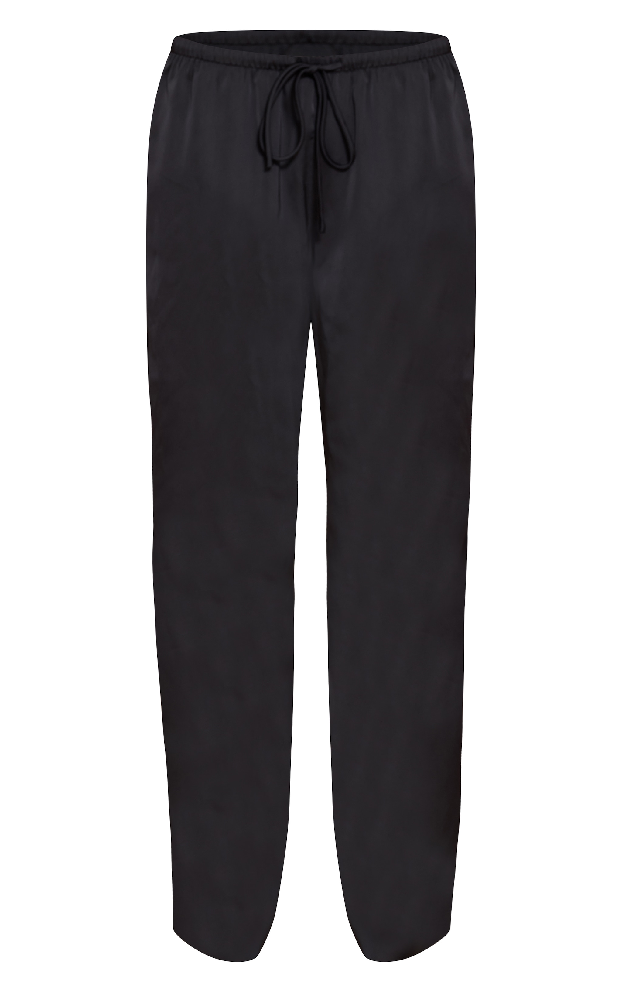 Black Tailored Satin Wide Leg Pants image 5