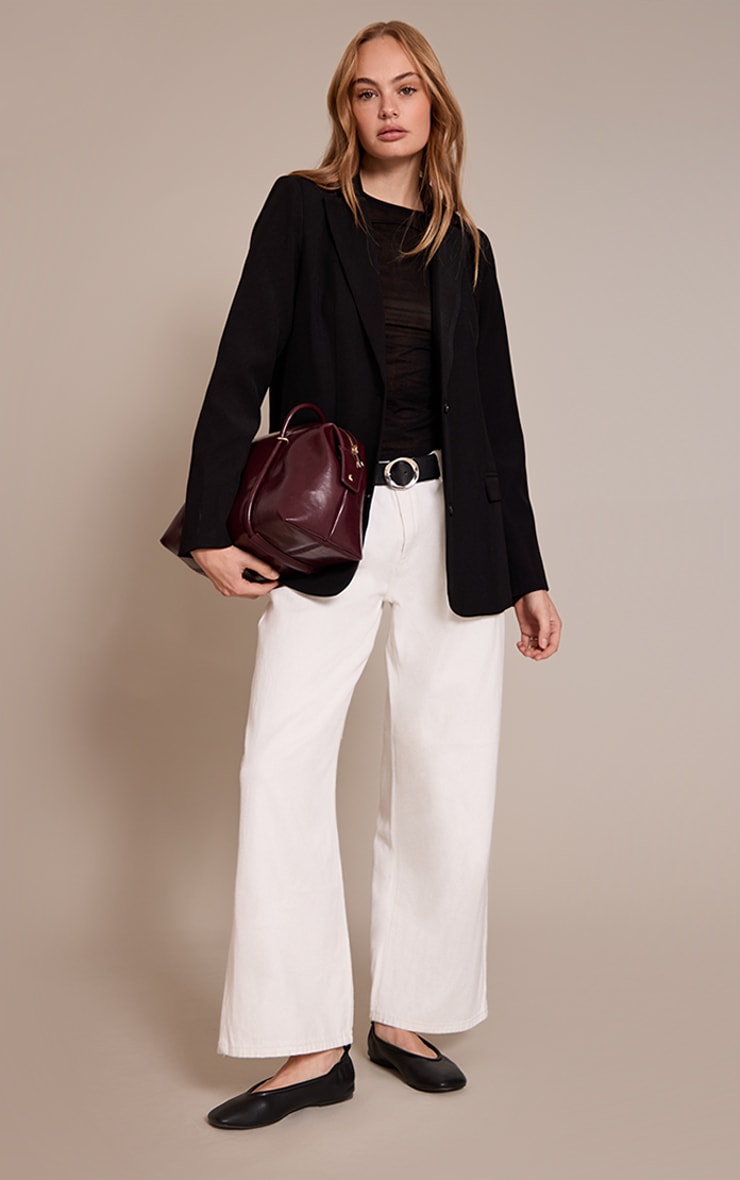 Black Longline Oversized Blazer image 3