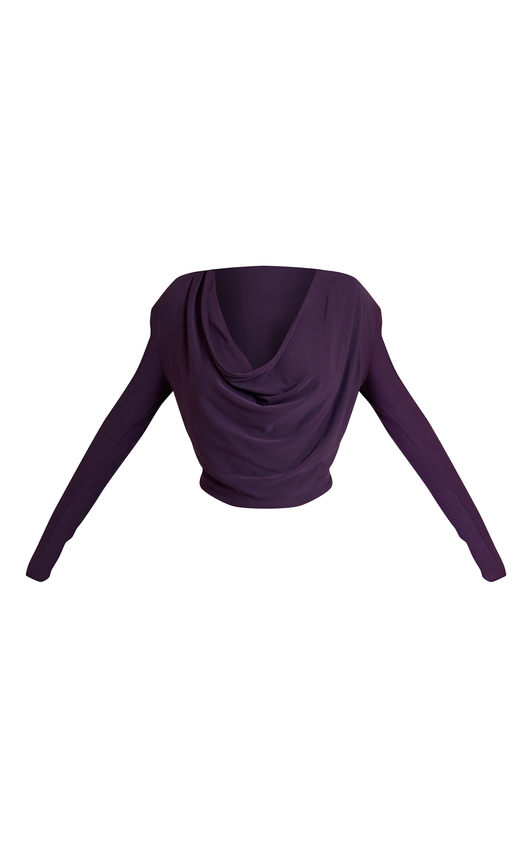 Plum Soft Touch Cowl Neck Long Sleeve Top  image 5