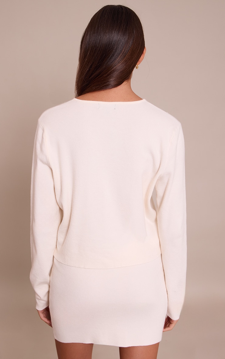 Cream Compact Knit Skirt image 3