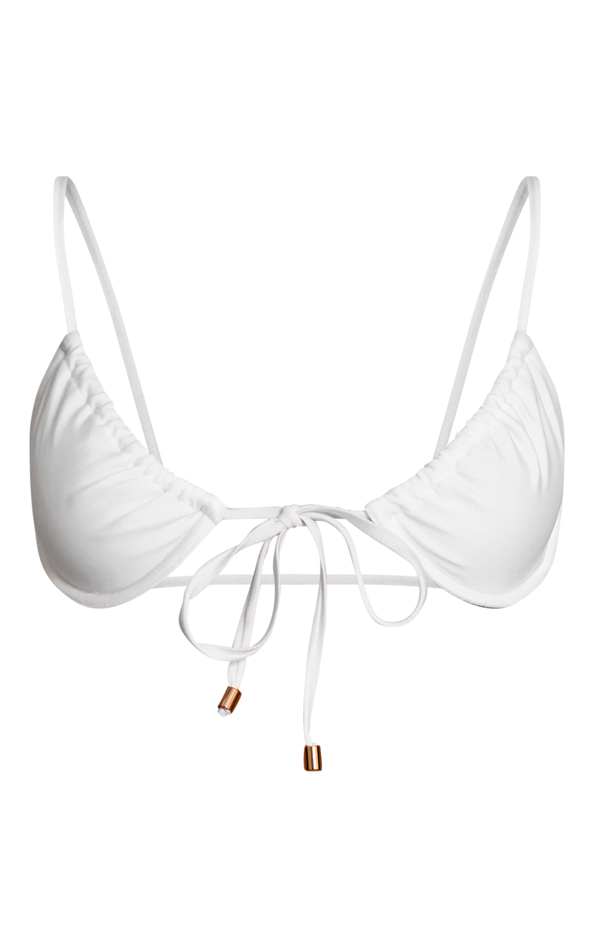 Haut de maillot de bain crème froncé devant à armatures image 5