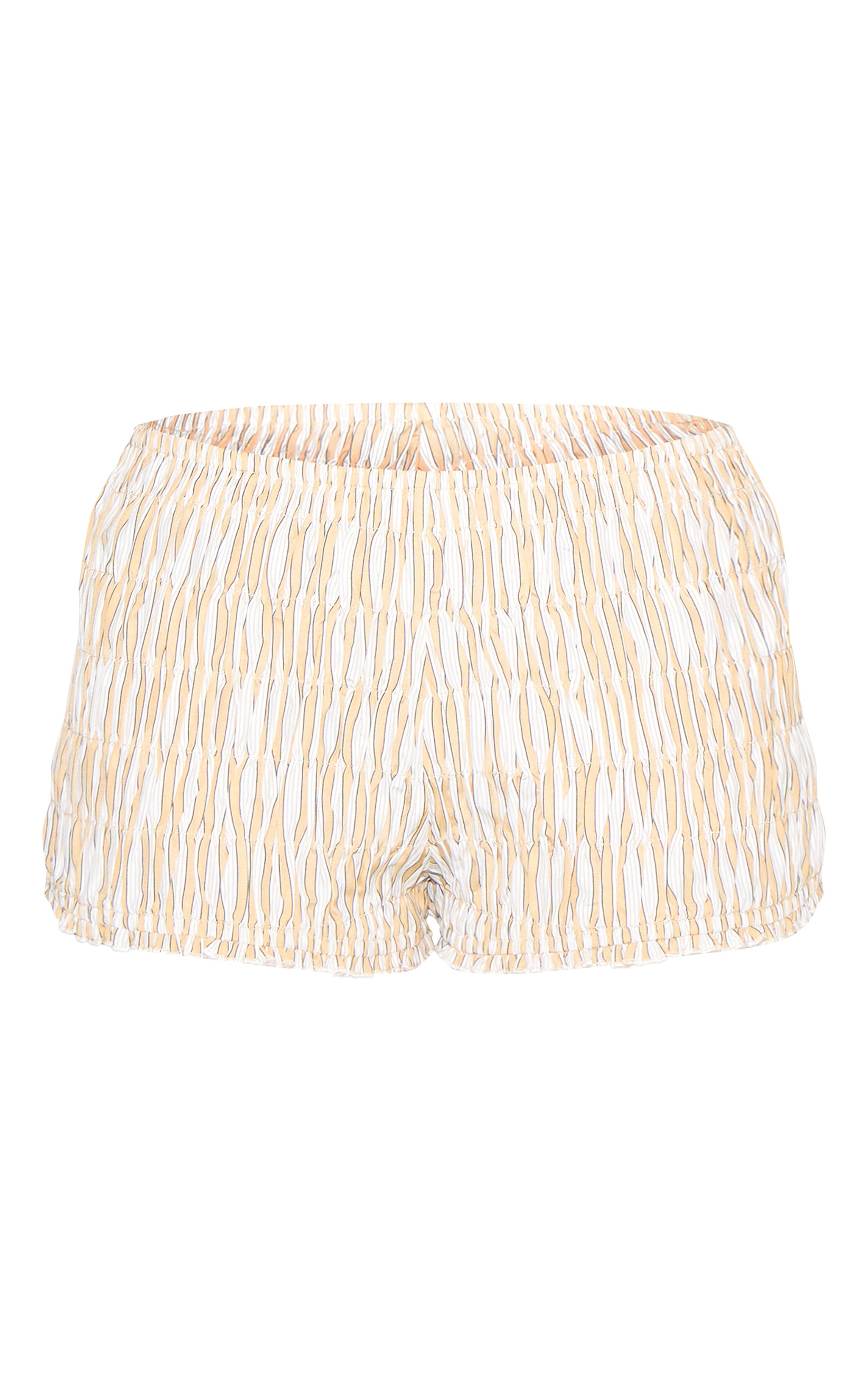 Shorts rayés citron froncés image 6