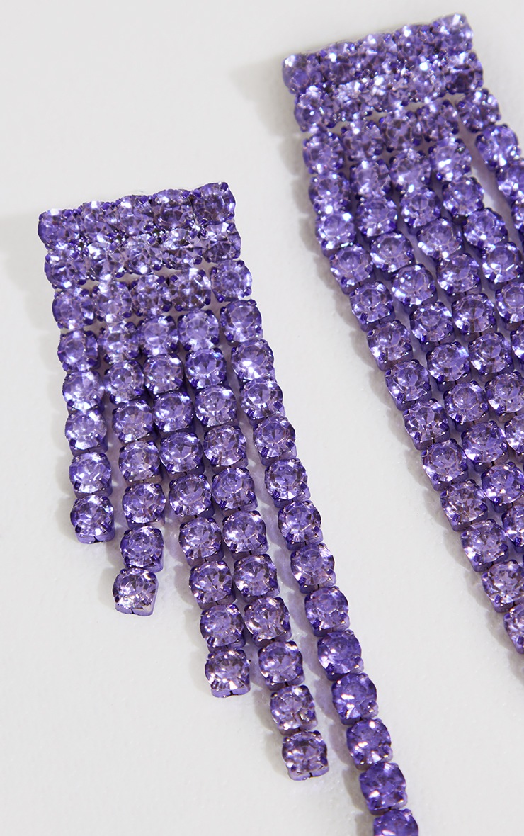 Lilac Chrome Waterfall Statement Earrings image 3