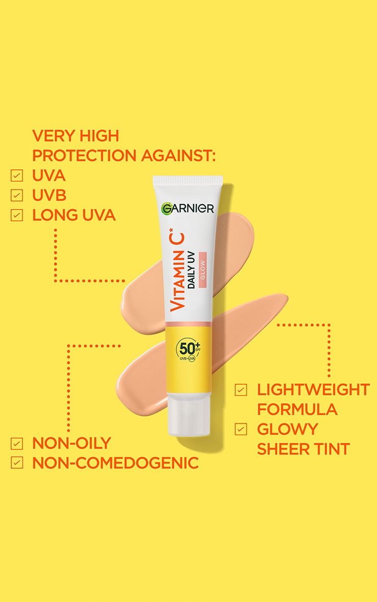 Garnier Vitamin C UV Brightening Fluid Sheer Glow For Face And Neck SPF 50+ image 3
