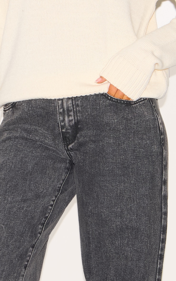 Tall Washed Grey Low Rise Boyfriend Jeans image 4