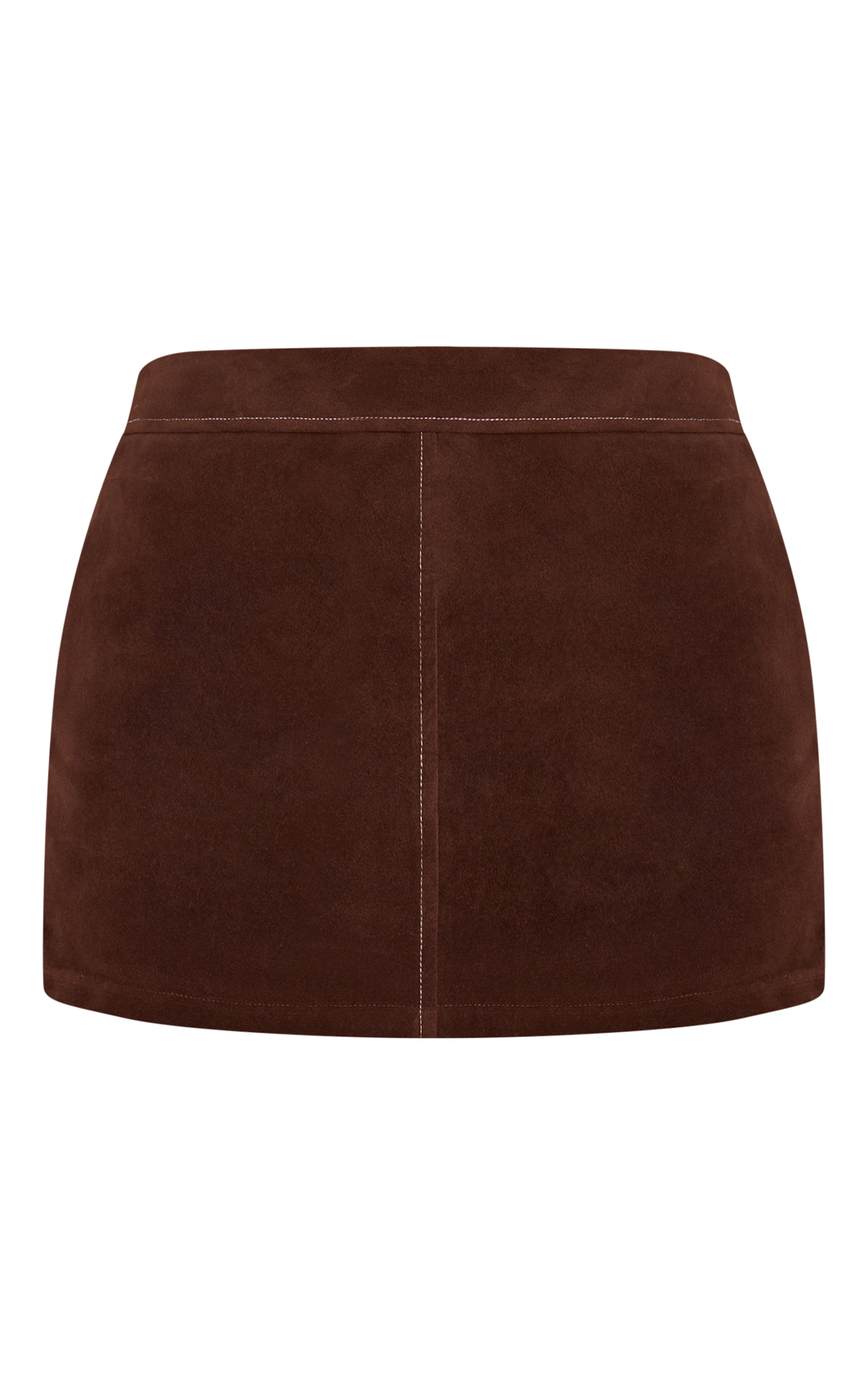 Petite Chocolate Suede Micro Mini Skirt image 6