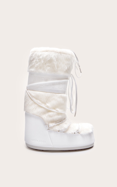 MOON BOOT White Icon Faux Fur