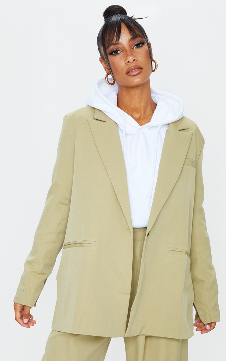 Sage Green Oversized Dad Blazer