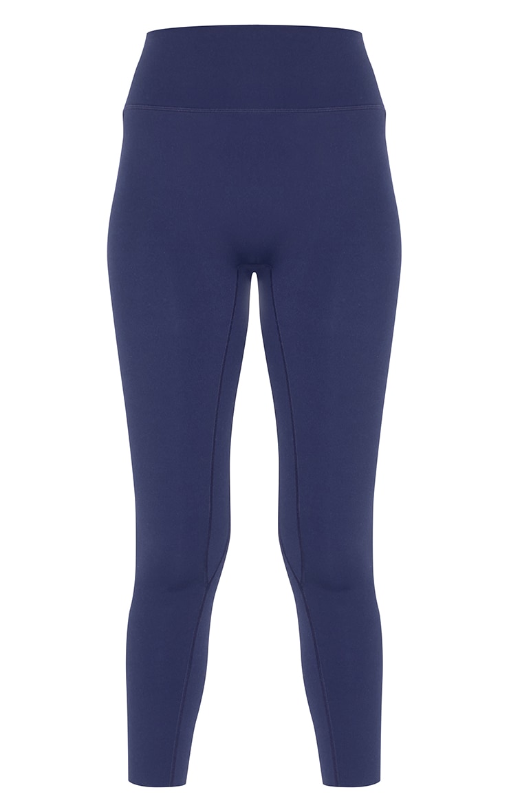 Navy Sculpt Contrast Detail High Waist Gym Leggings image 5
