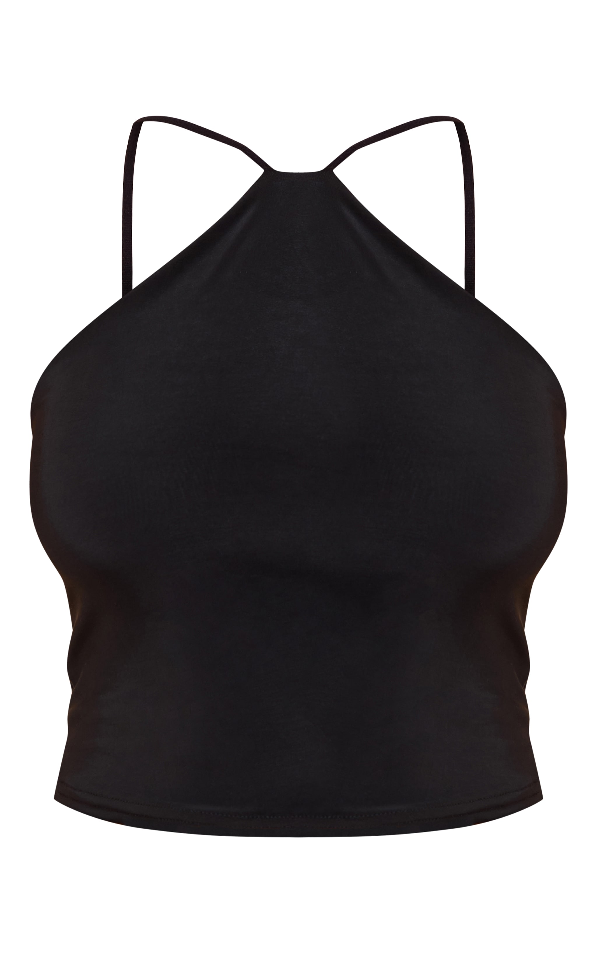 Shape Black Slinky Strappy Halterneck Top image 5