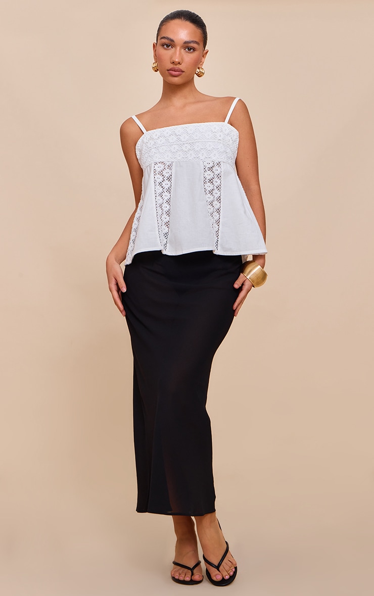 Black Sheer Chiffon Midaxi Skirt image 1