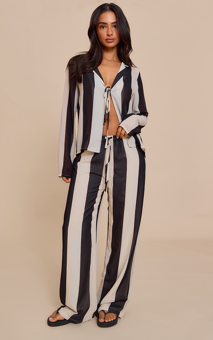 Petite Stripe Tie Front Shirt image 3