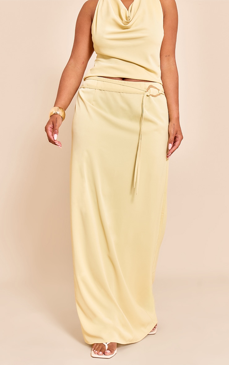 Shape Butter Yellow Gold Trim Strappy Tie Maxi Skirt image 2