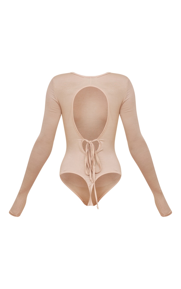 Sand Jersey Backless Tie Bodysuit image 6