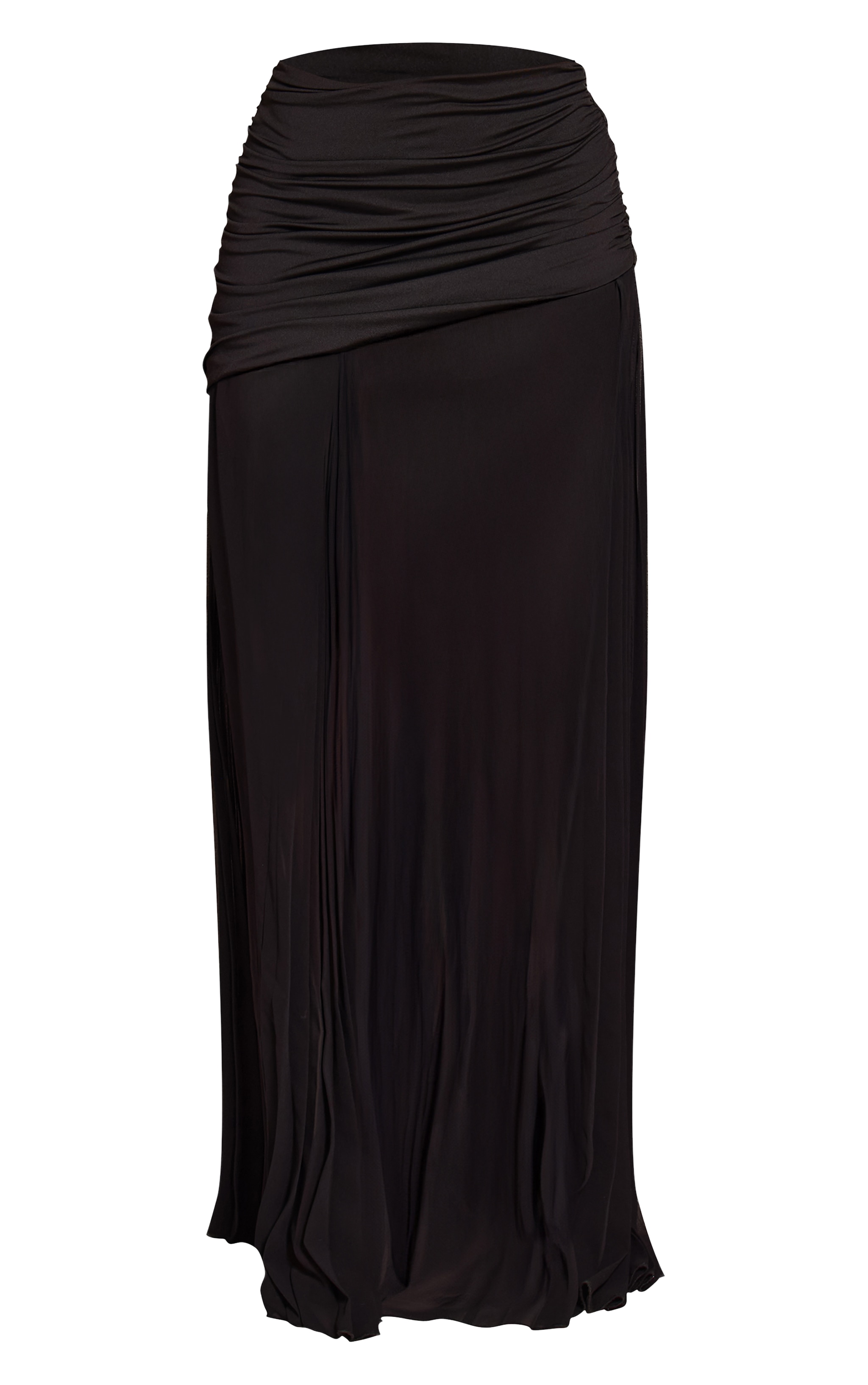 Petite Black Godet Pleat Maxi Skirt  image 5