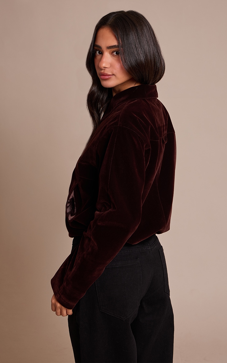Petite Chocolate Velvet Bomber Jacket  image 2