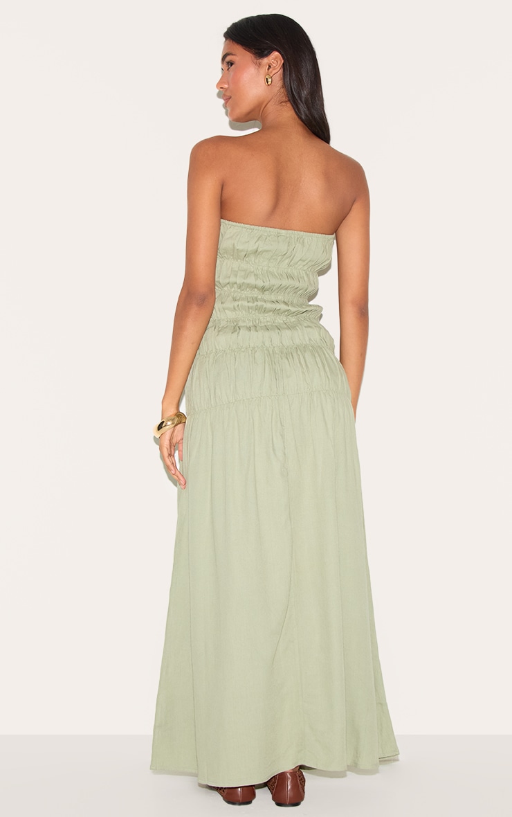 Robe bustier longue sauge froncée image 2