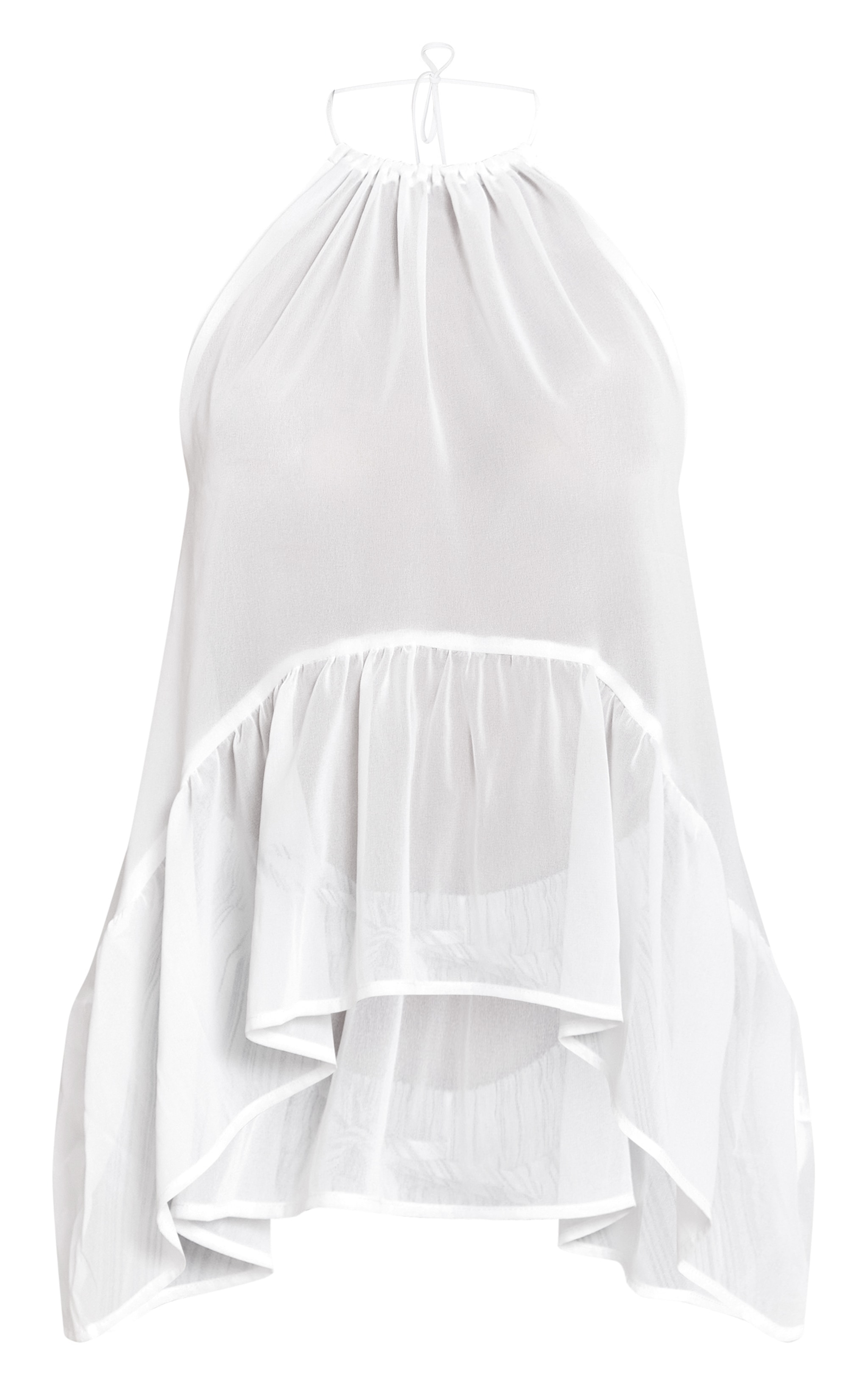 White Chiffon Halterneck Top image 5