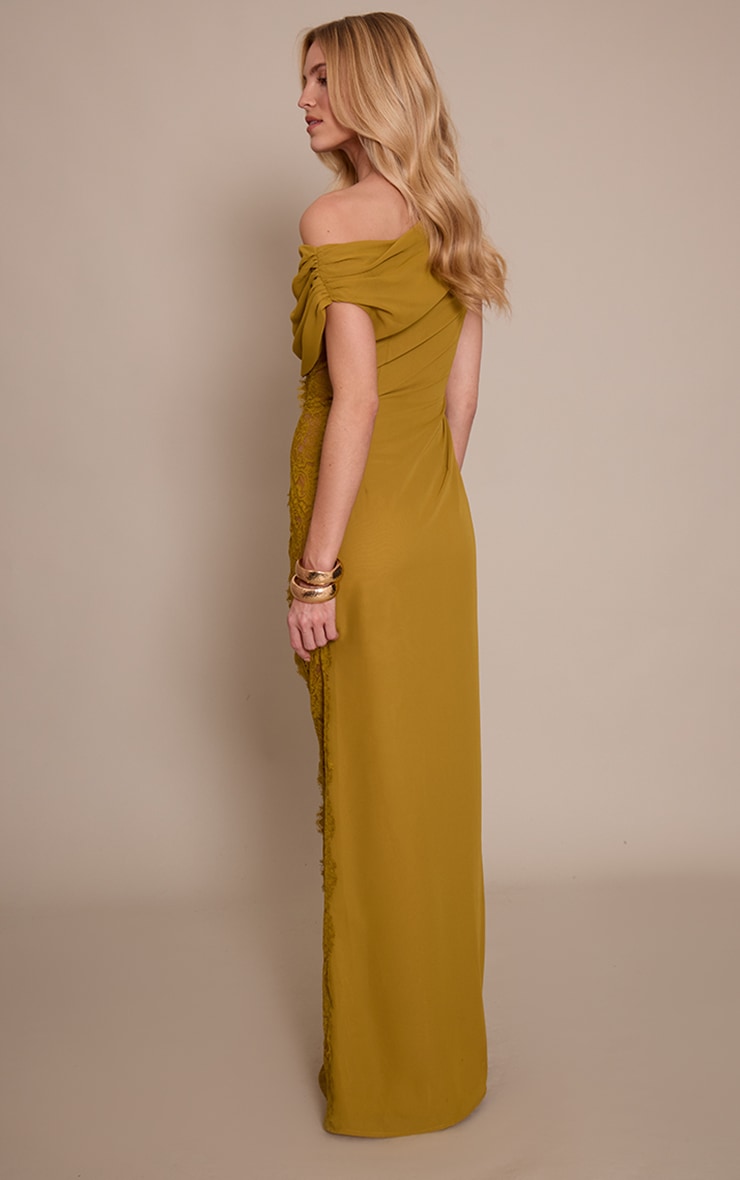 Chartruese Woven Lace Side Detail Maxi Dress image 2