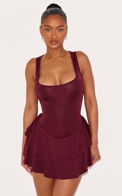 Shape Burgundy Ruffle Romper
