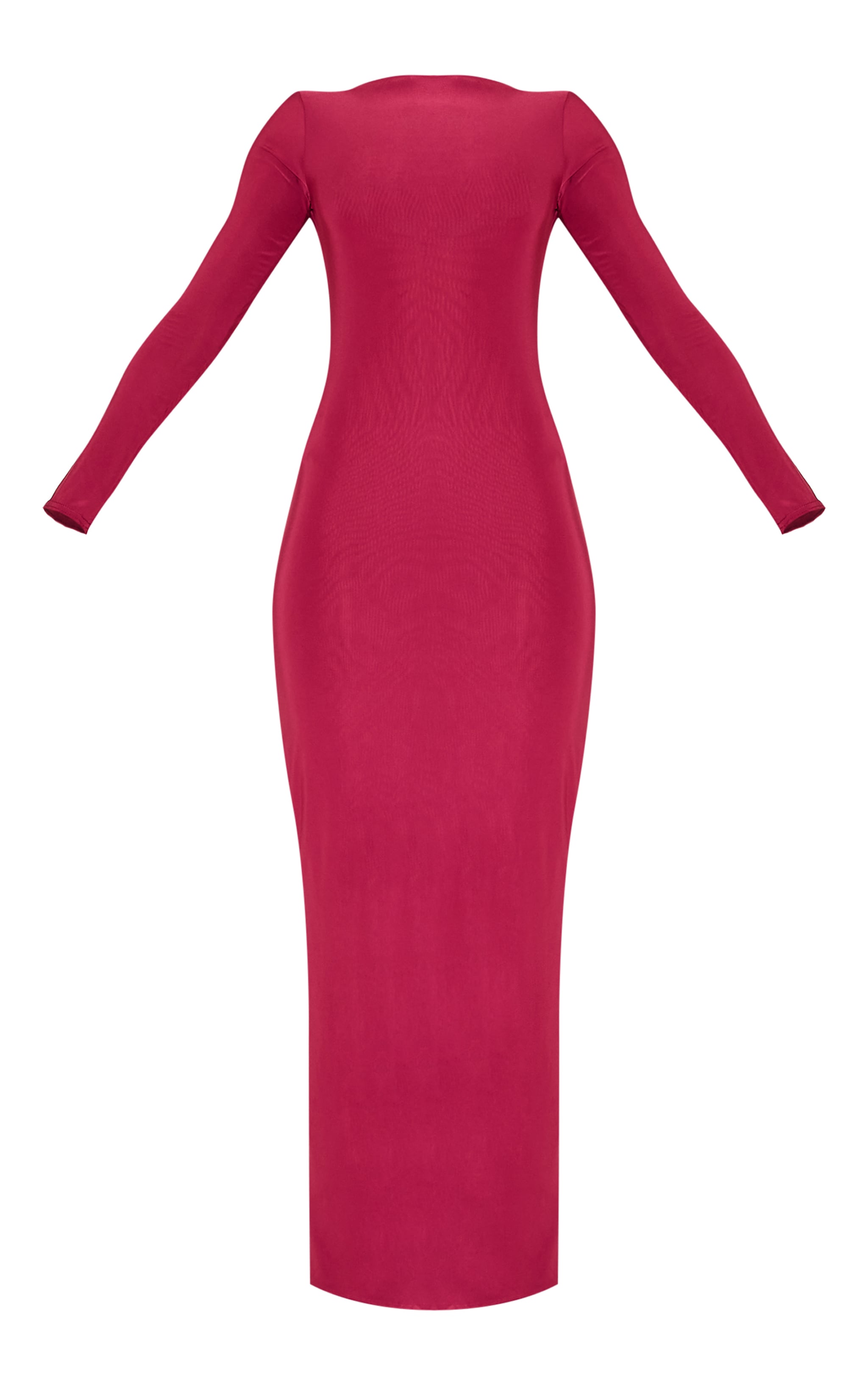 Robe longue moulante doublée rouge vin image 5