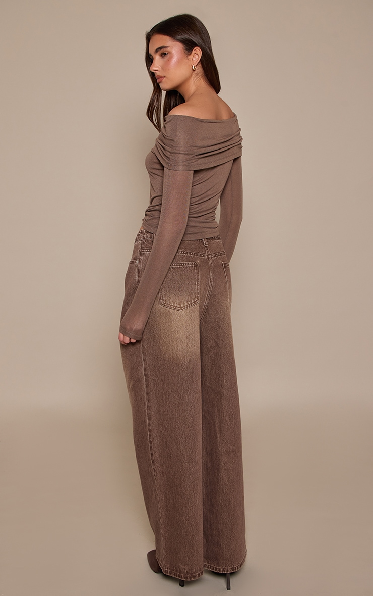 Vintage Chocolate Extreme Asym Slouchy Wide Leg Jeans image 3