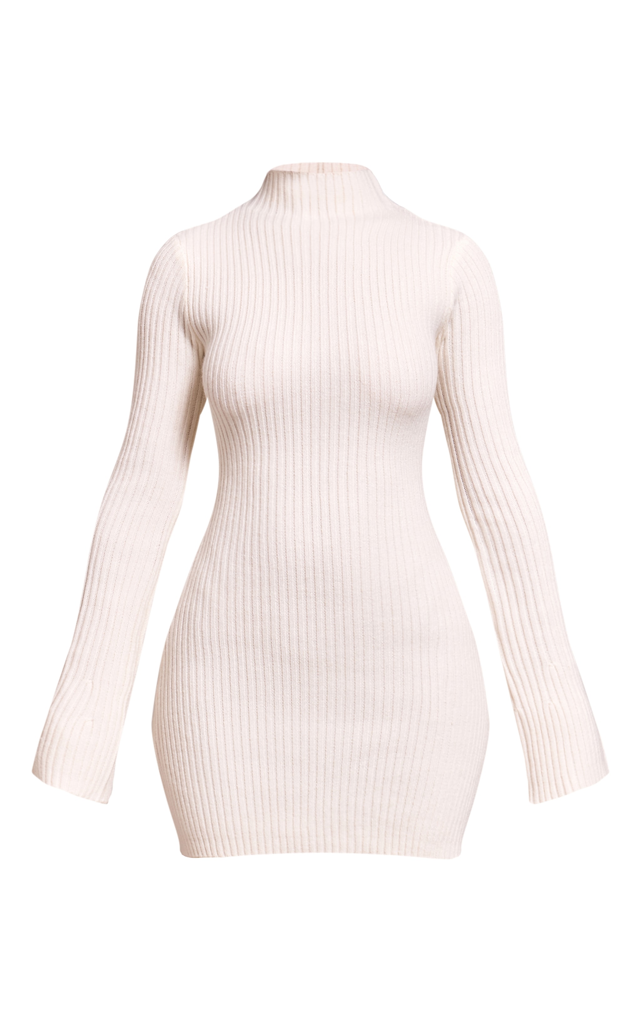 Petite Cream Knit Shift Mini Dress image 5