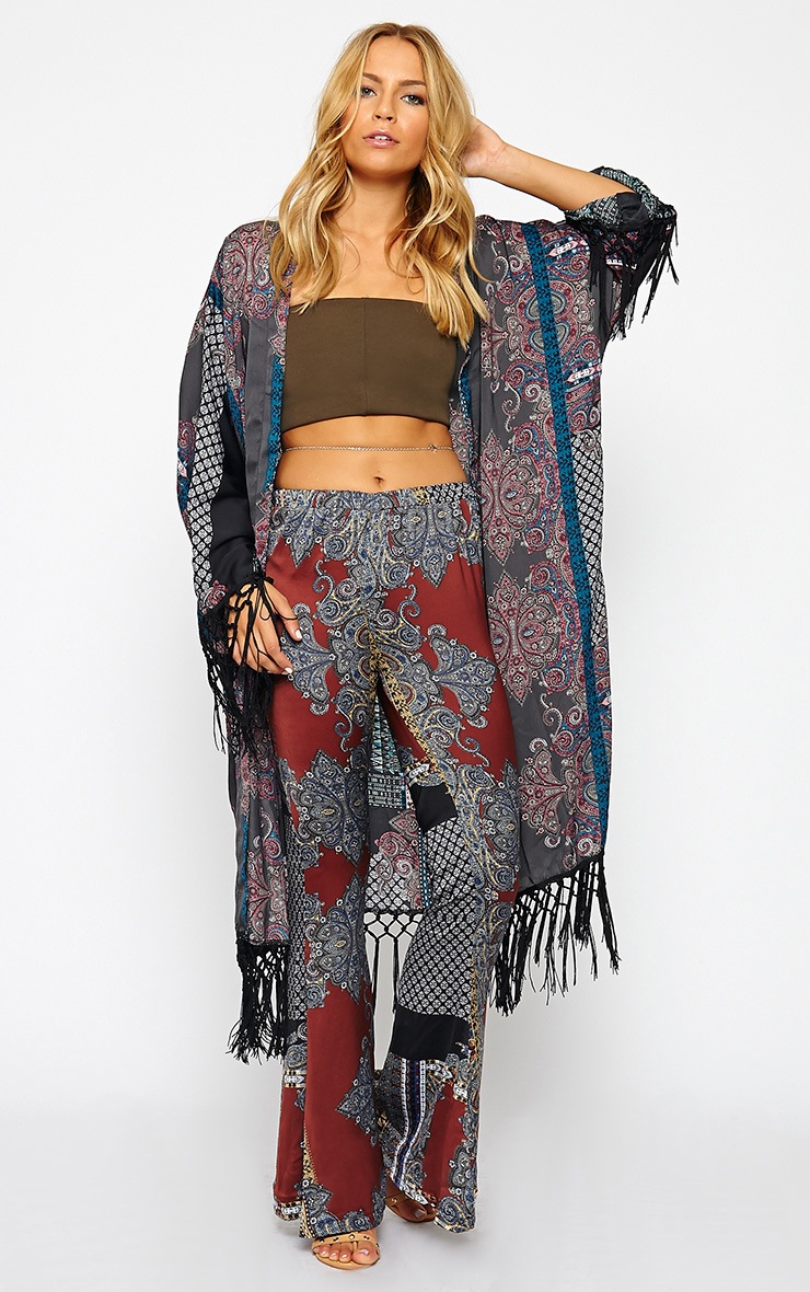 Denton Paisley Tassel Kimono Kimonos PrettyLittleThing