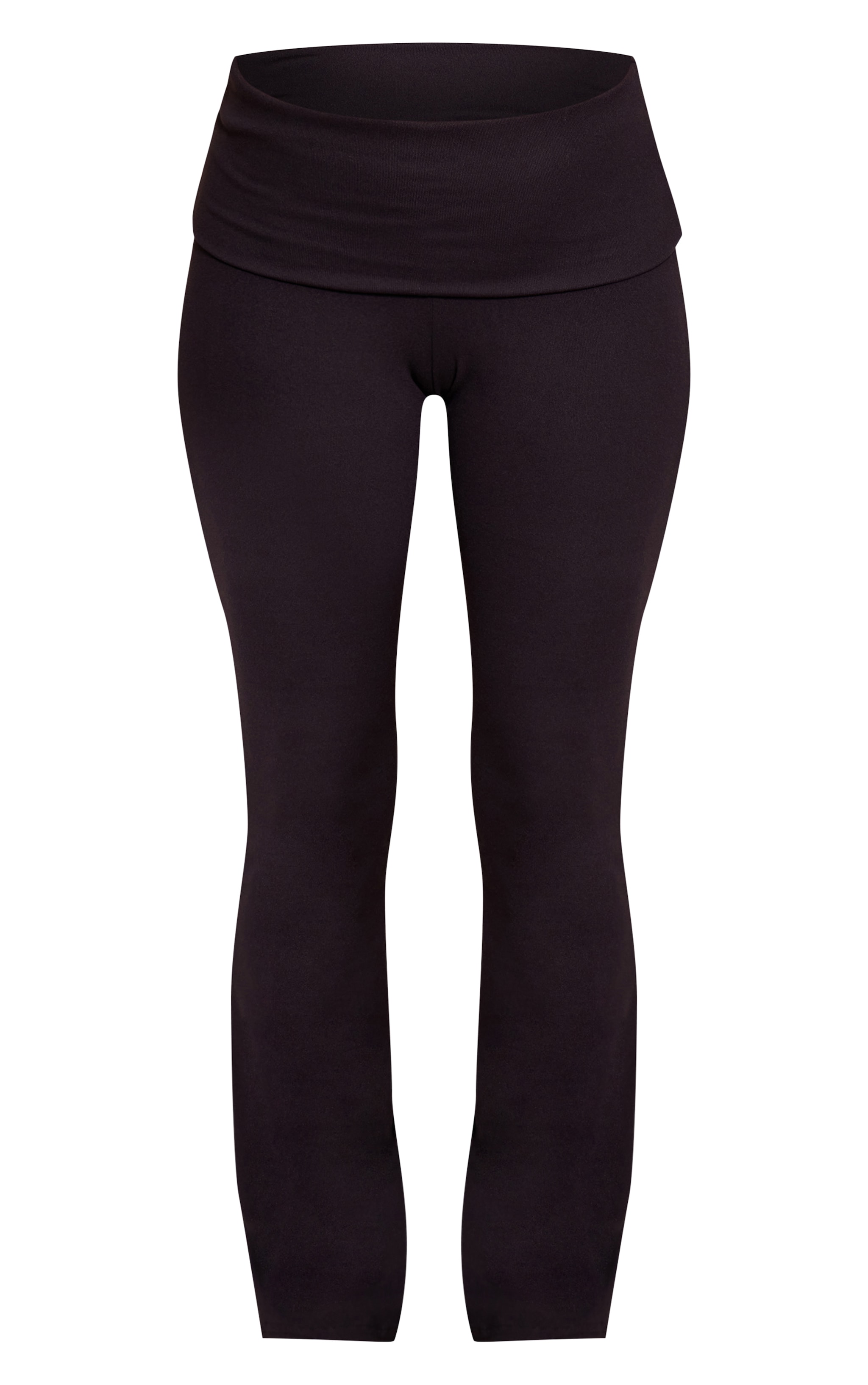 Black Soft Touch Foldover Waistband Flare Pant image 5