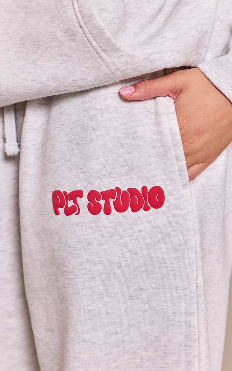 Ash Grey PLT Studio Print Cuffed Track Pants image 4