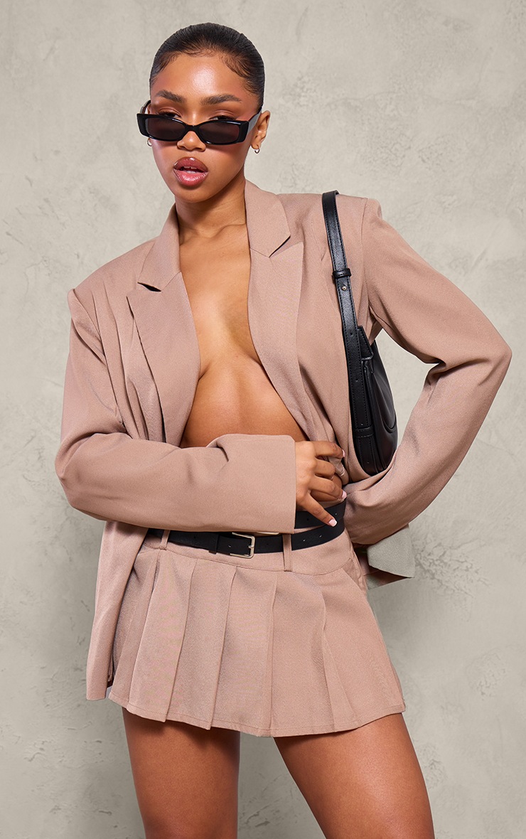 Stone Tailored Double Belt Micro Mini Skater Skirt | Co-ords