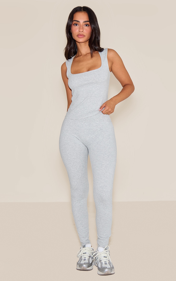 Petite Top de sport en Sculpt gris cendré à col carré image 3