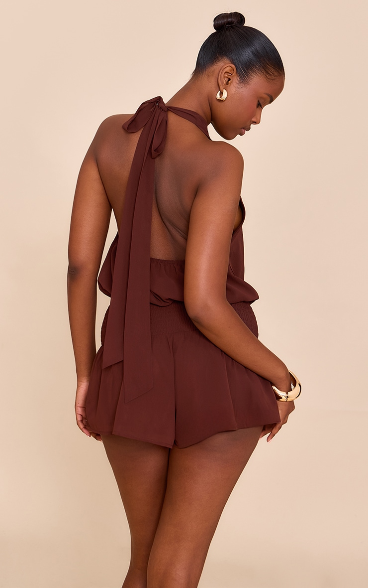 Chocolate Chiffon Halterneck Romper image 2