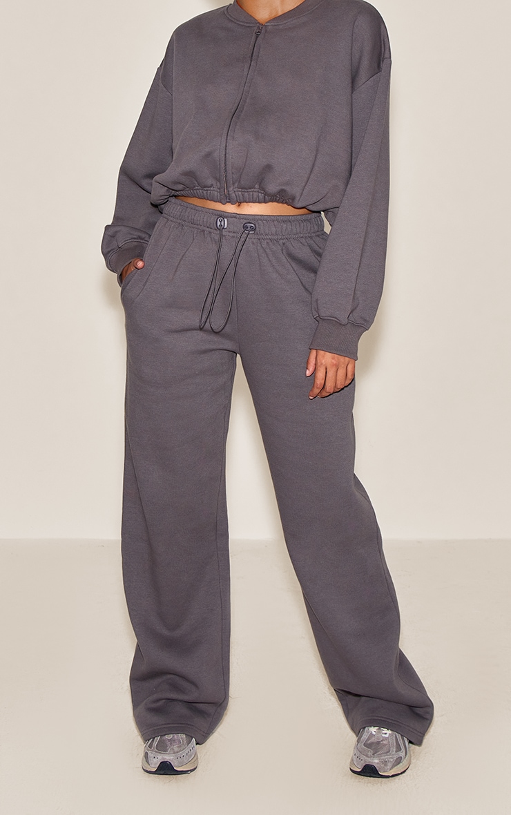 Jogging oversize gris anthracite à cordons ajustables image 2