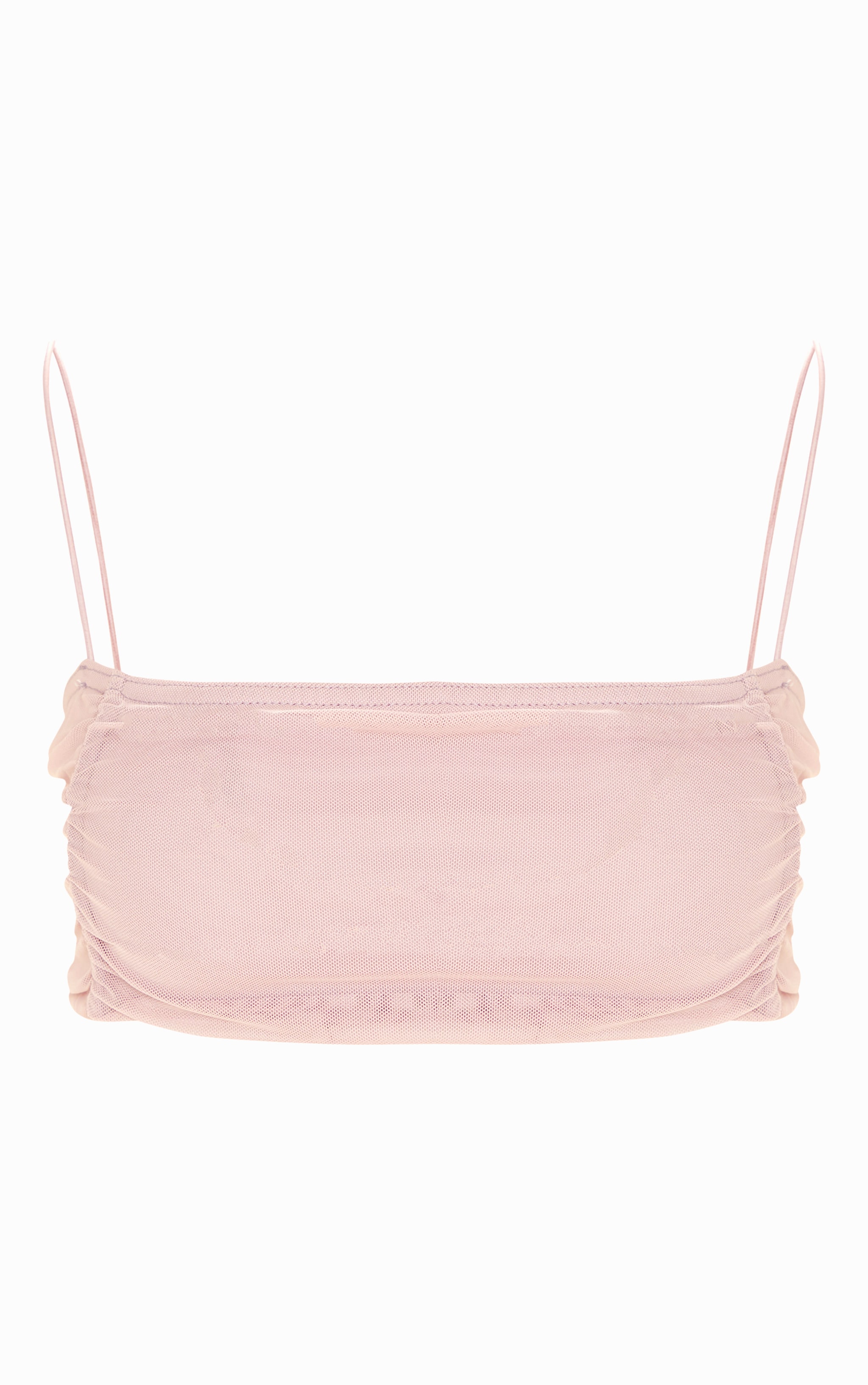 ruched mesh crop top