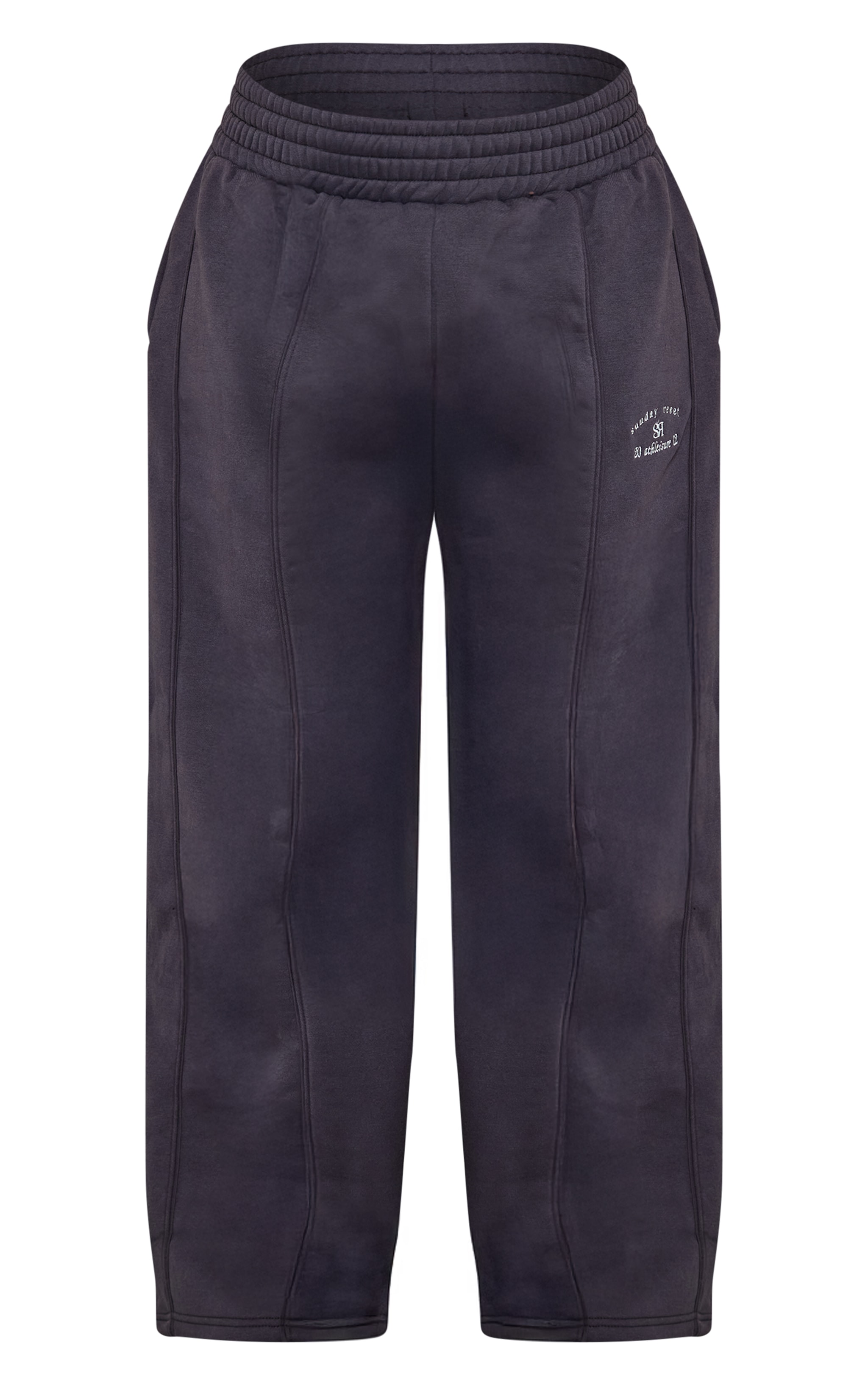 Plus Navy Sunday Reset Embroided Wide Leg Sweatpant image 5