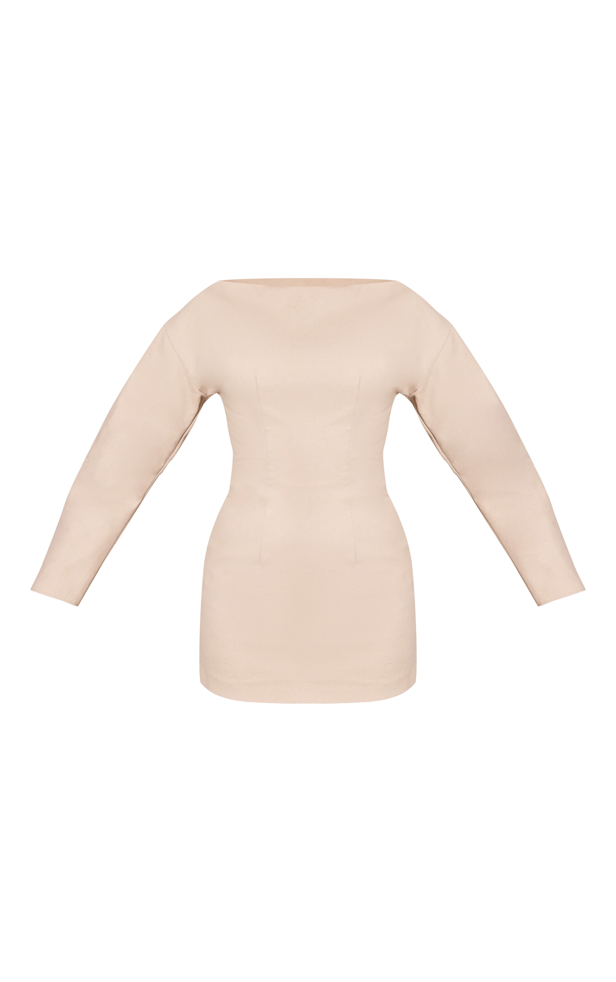 Cream Boat Neck Cocoon Sleeve Bodycon Dress image 5