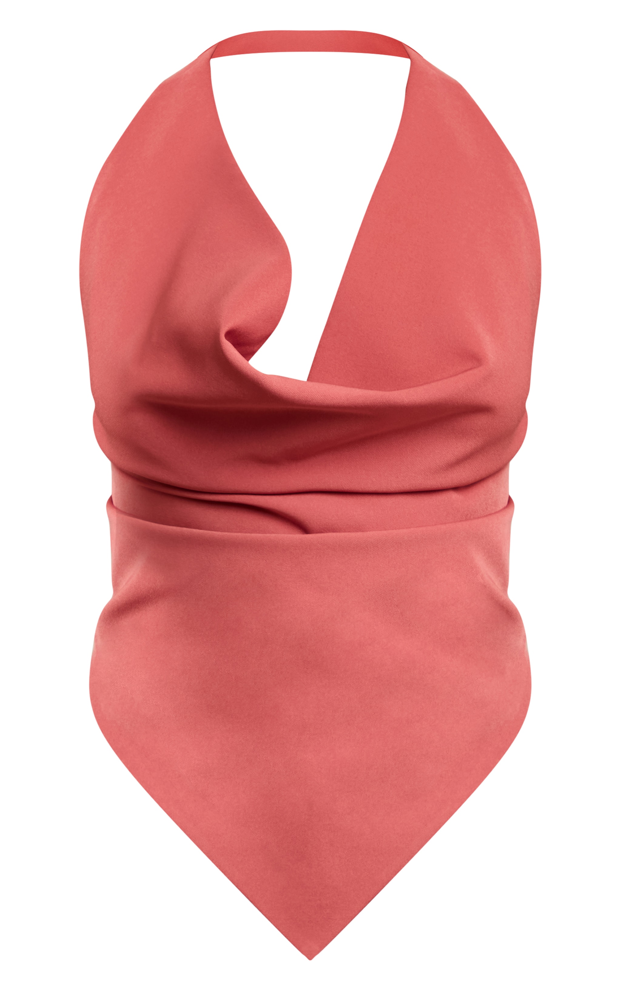 Dusty Rose Woven Halterneck Cowl Long Top image 5