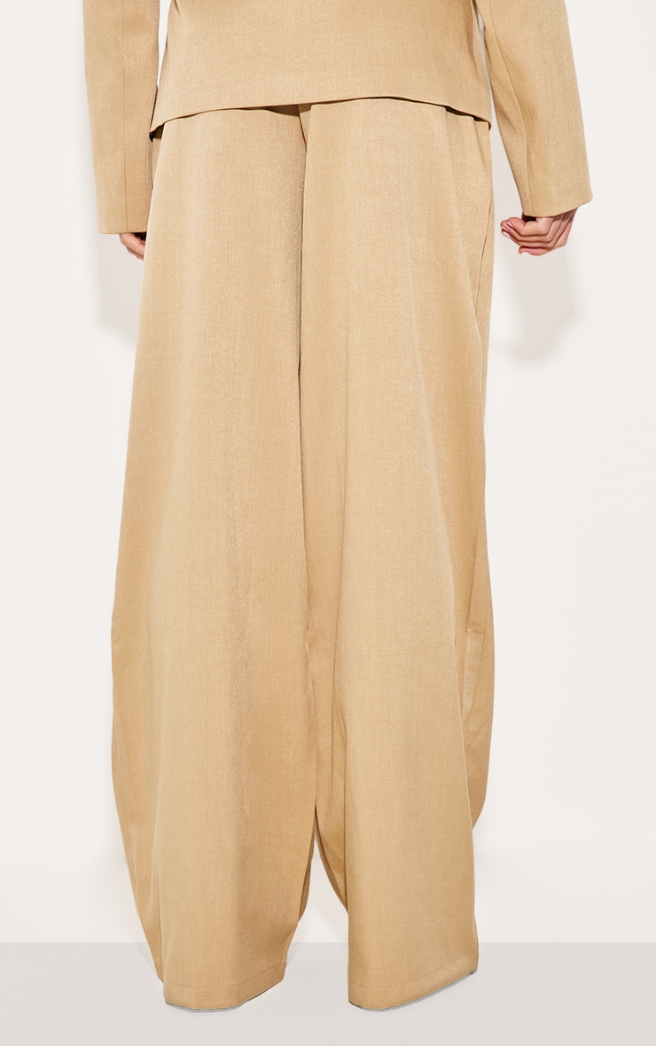 Pantalon de tailleur large tissé sable image 3