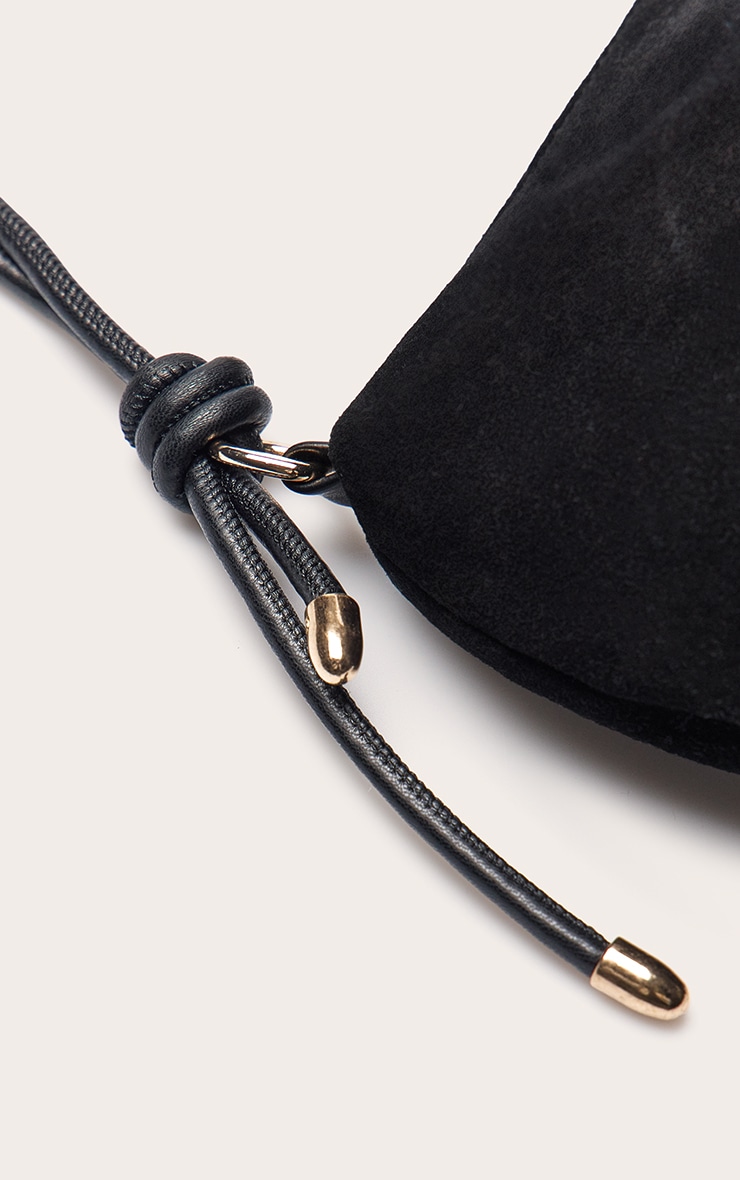 Sac à main en suédine noire à anse nouée image 5