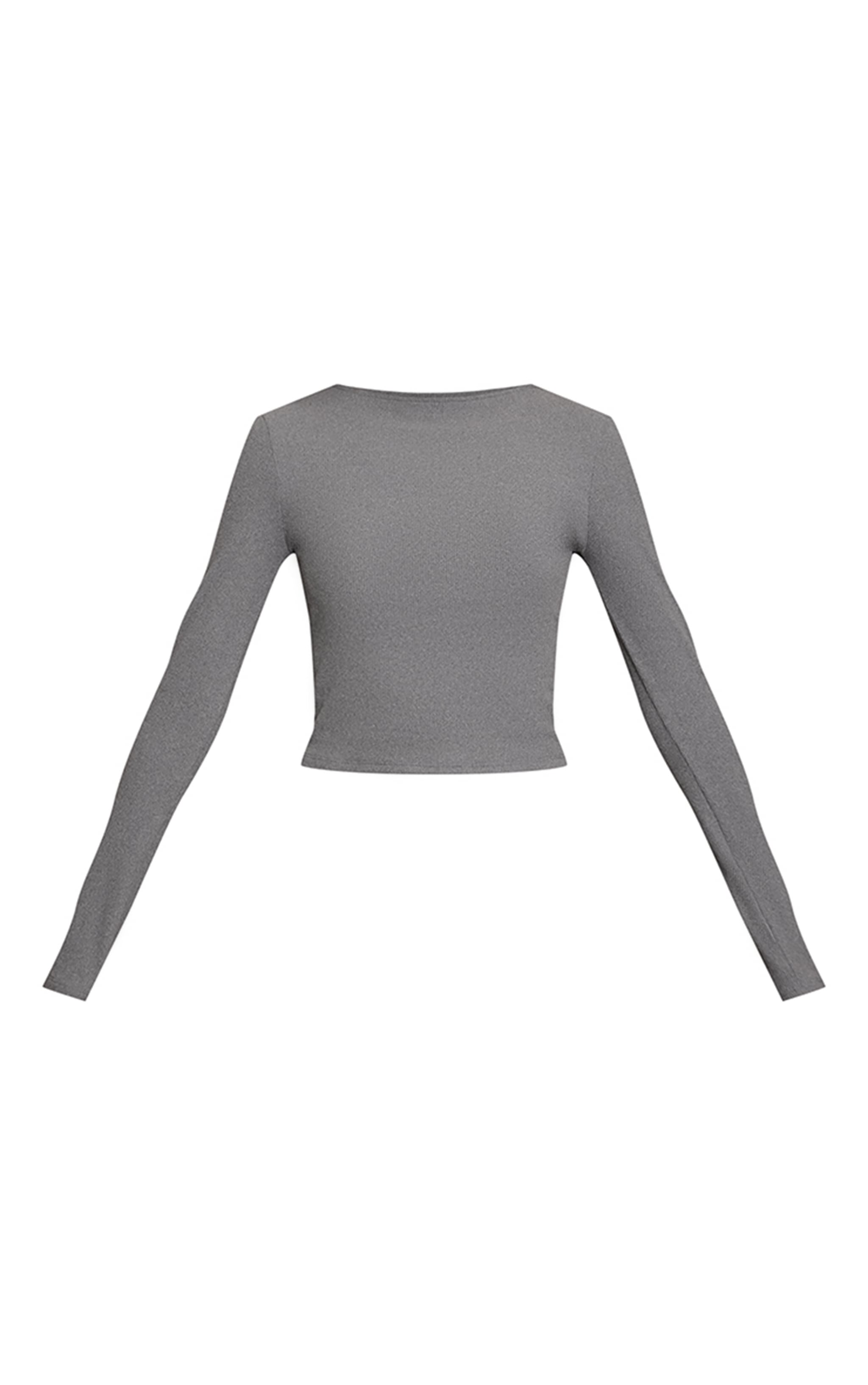 Charcoal Soft Brushed Long Sleeve Long Top  image 5