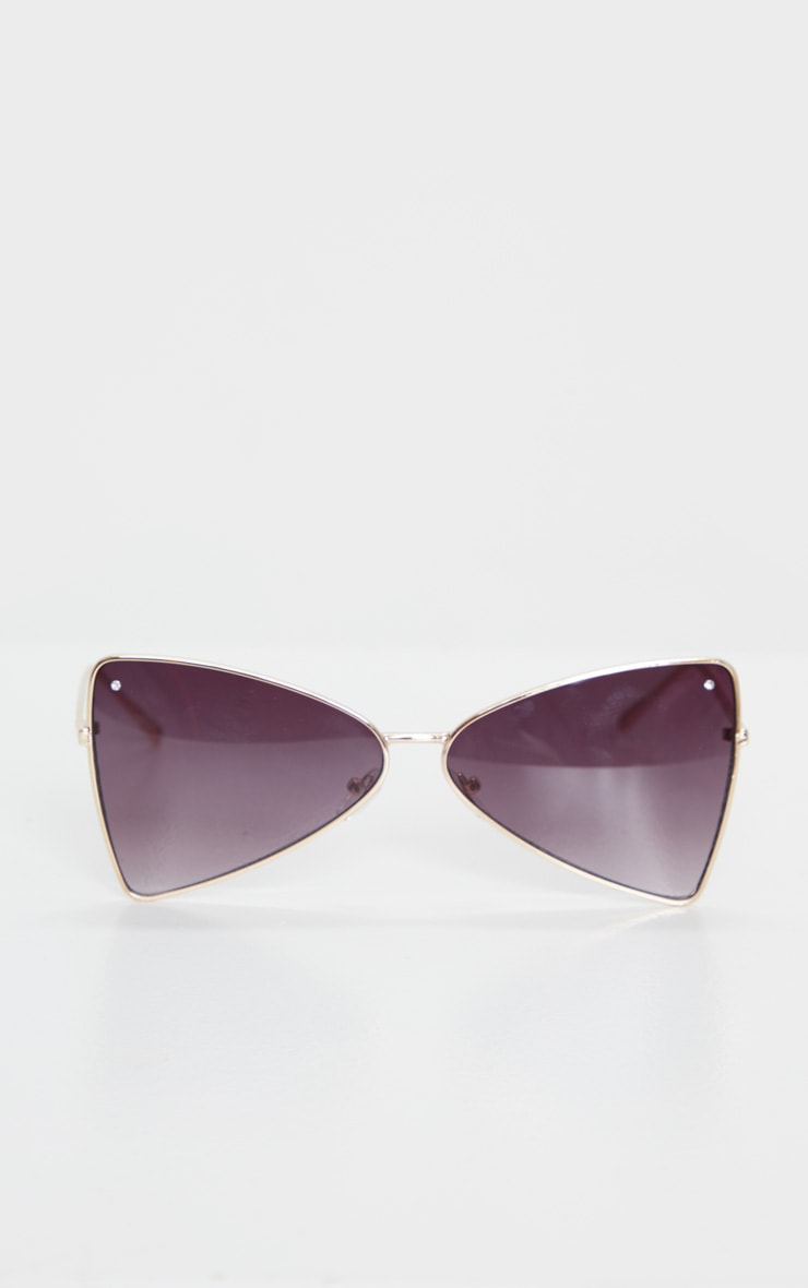Gold Winged Cat Eye Sunglasses