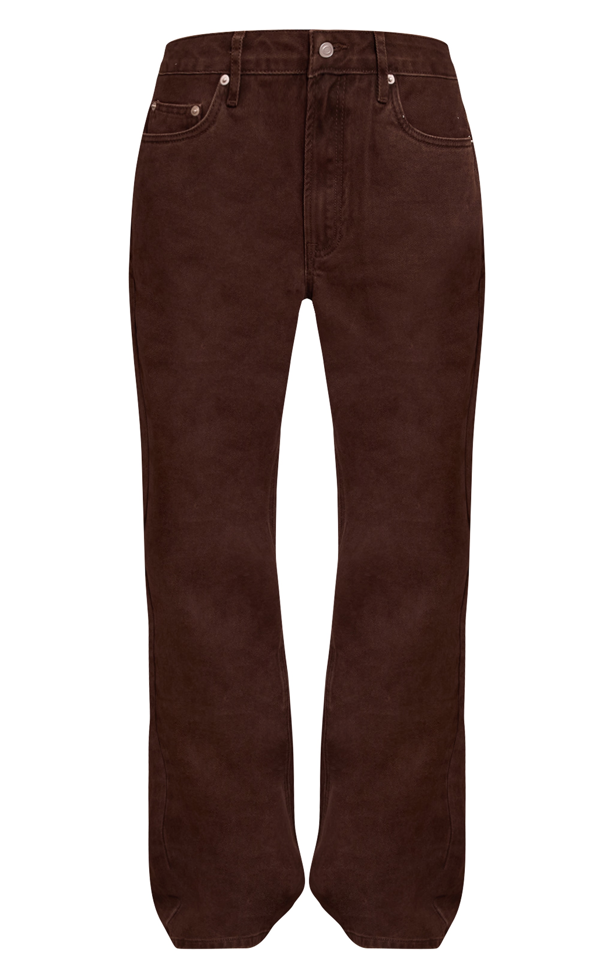Chocolate Mid Waist Straight Leg Denim Jeans image 5