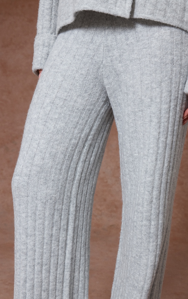 Soft Grey Hazel Knit Wide Leg Trouser  image 4