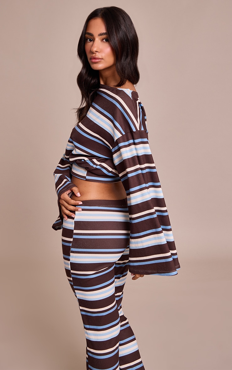 Petite Pull ample asymétrique chocolat multicolore image 2