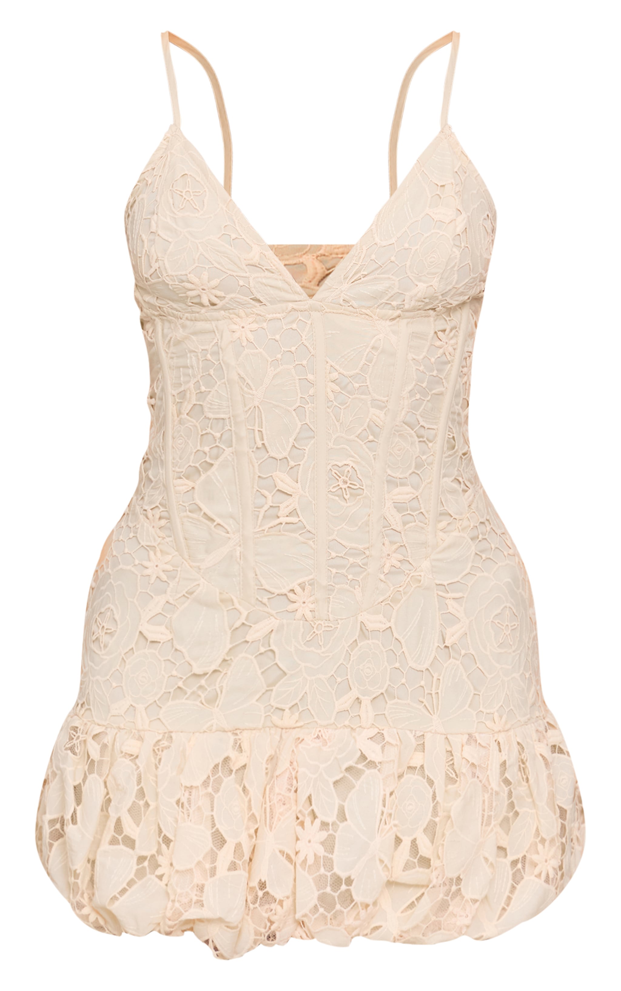 Butter Yellow Floral Cup Detail Extreme Puffball Hem Dress image 5