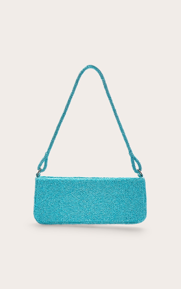 Aqua Micro Beaded Shoulder Bag image 2