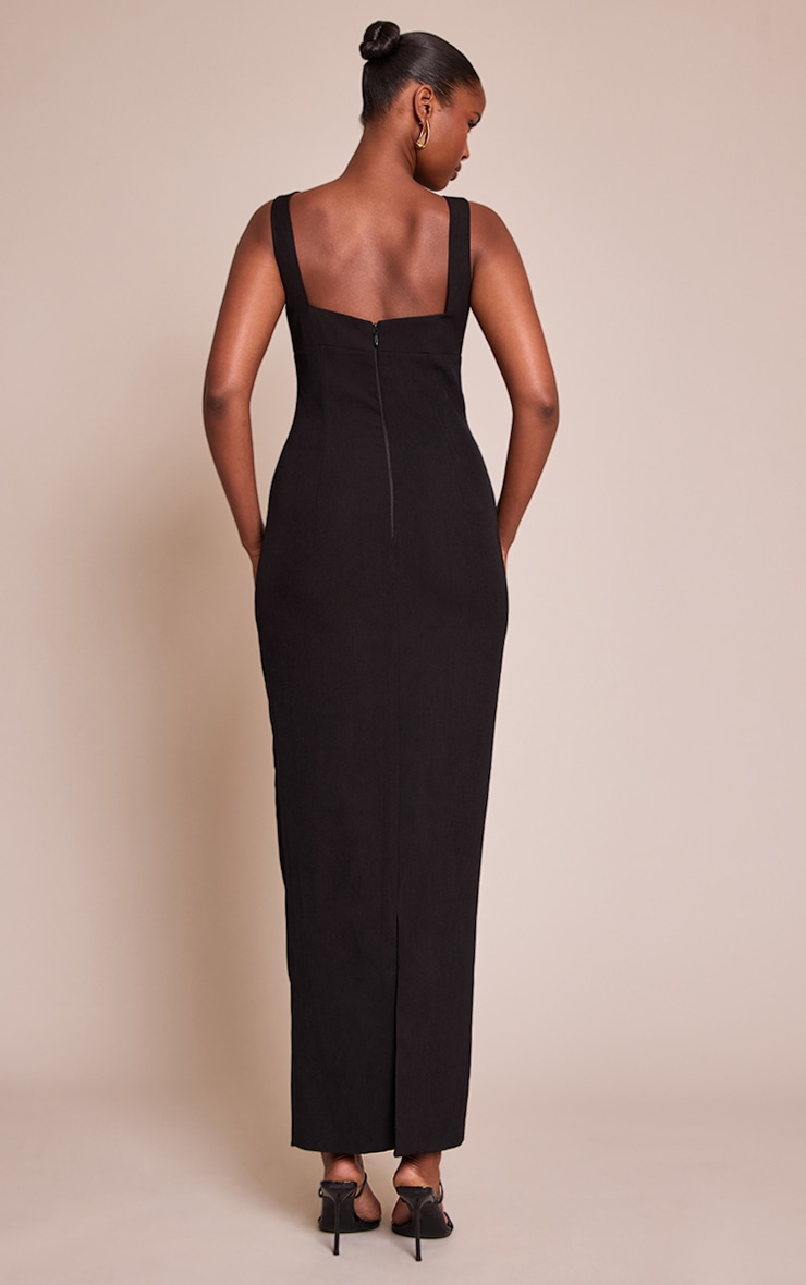 Premium Black Scoop Back Maxi Dress image 2