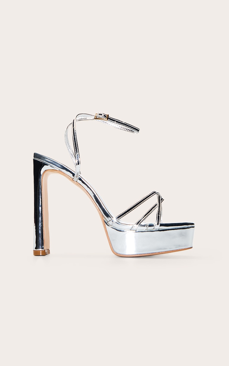 Silver Platform Strappy Heel image 2